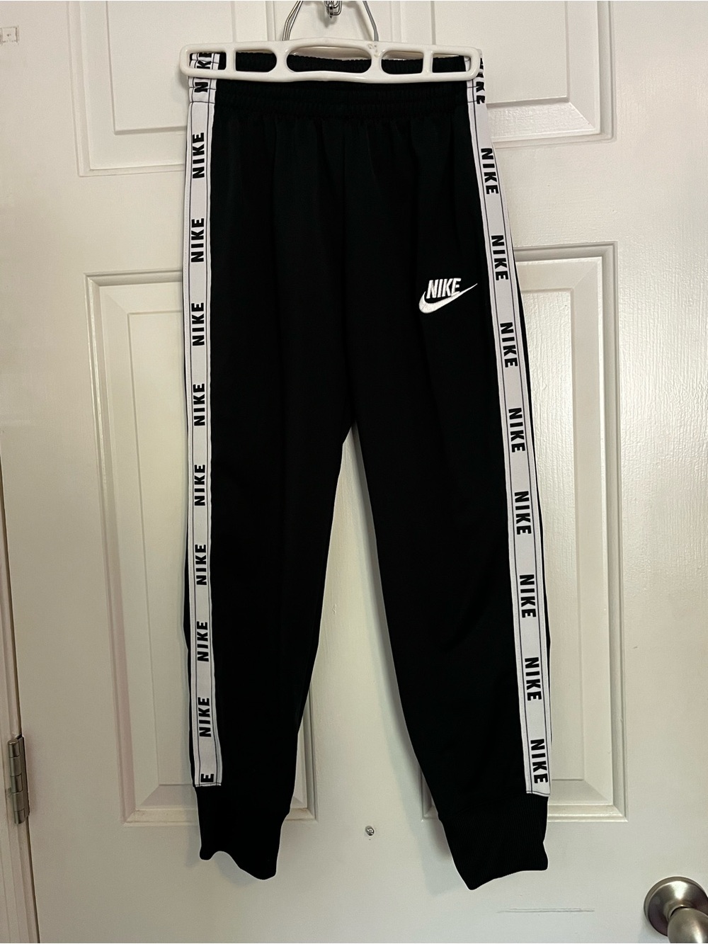 Nike Black Track Pants with White Logo Tape